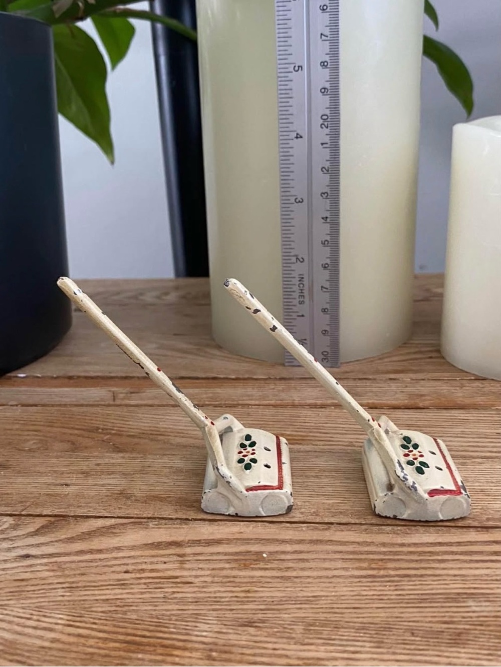 Vintage Miniature Cast Iron Vacuum Salt & Pepper Shakers